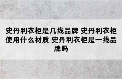 史丹利衣柜是几线品牌 史丹利衣柜使用什么材质 史丹利衣柜是一线品牌吗